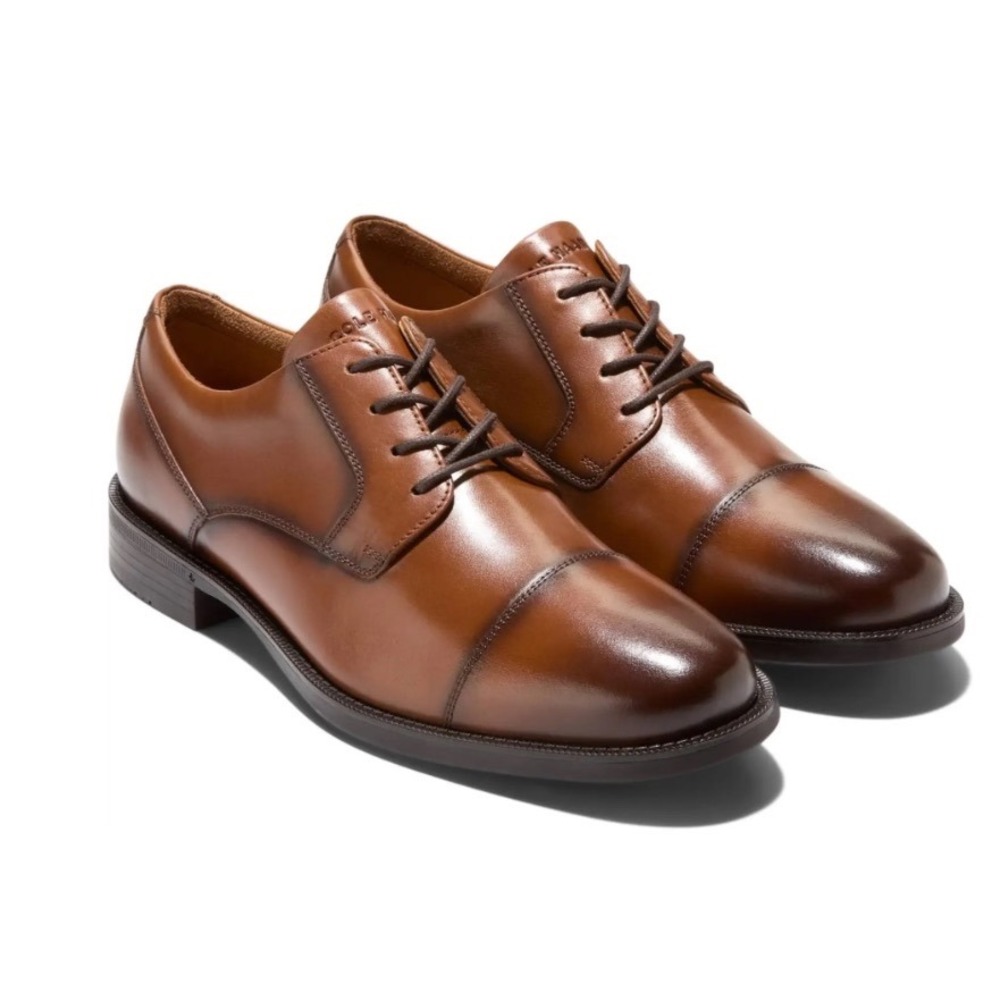 Cole Haan shoes Mens size 11.5 Bedford Cap-Toe Oxford British Tan Leather Dress
